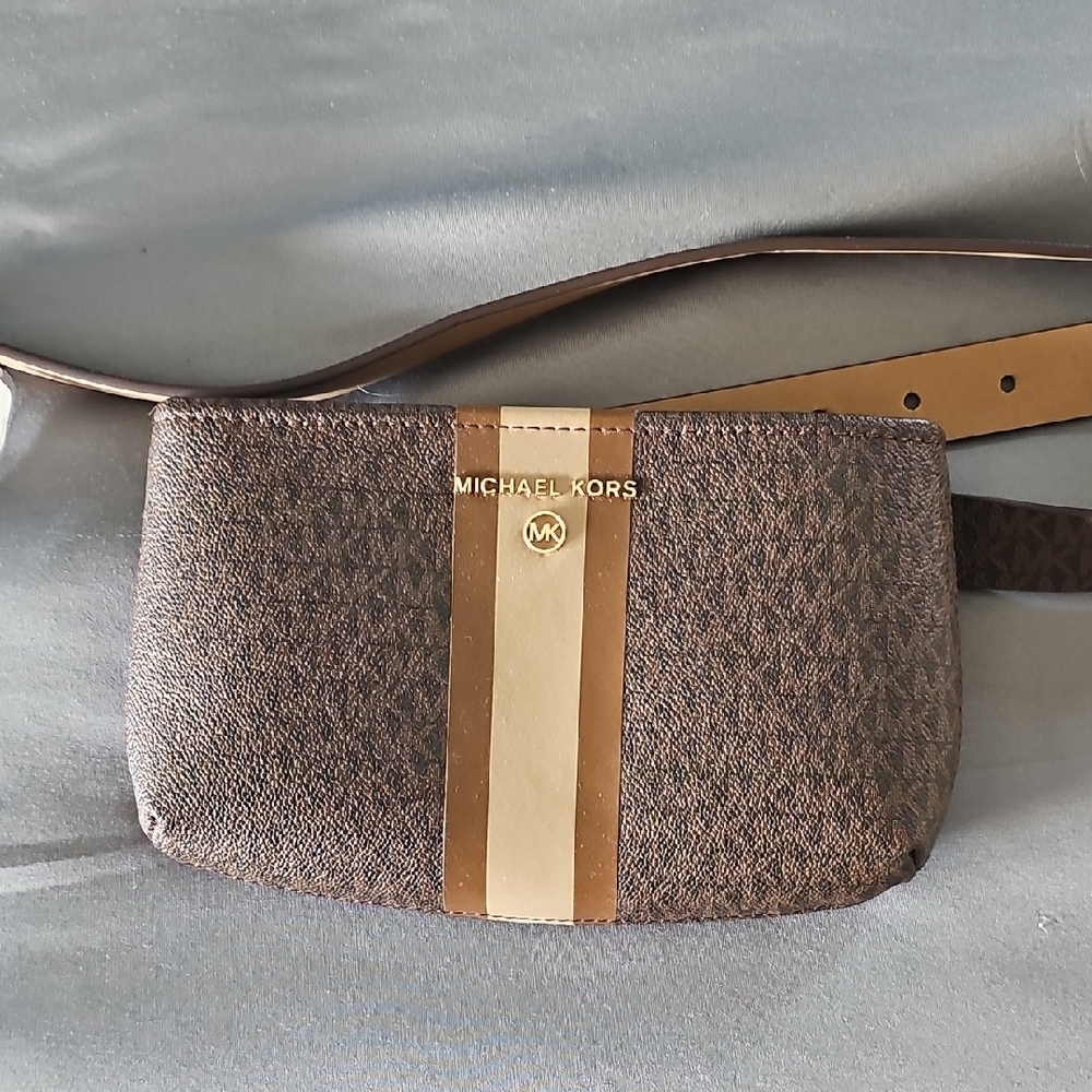 Michael Kors Brown and Gold Belt Bag